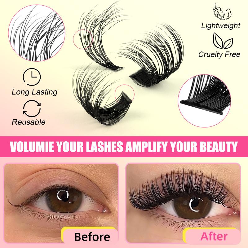 Eyelash Extension Volume - Faux cils en grappe, longueurs mixtes,