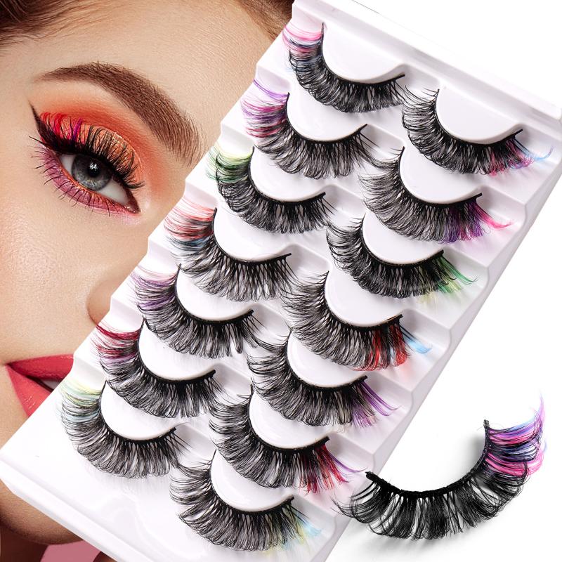 7 paires de faux cils colorés  - Eyelash Extension Volume avis et prix
