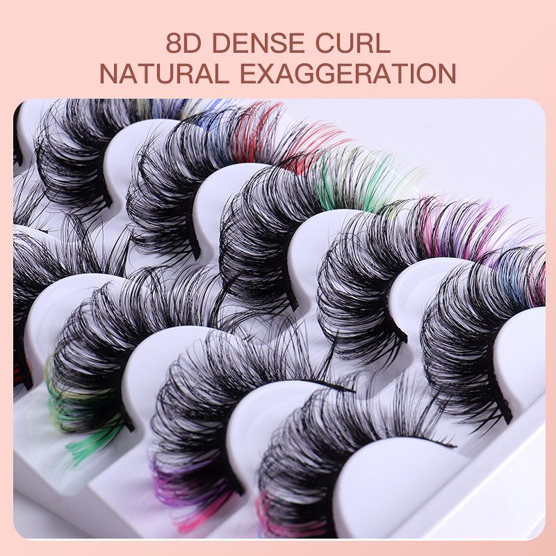 7 paires de faux cils colorés  - Eyelash Extension Volume avis et prix