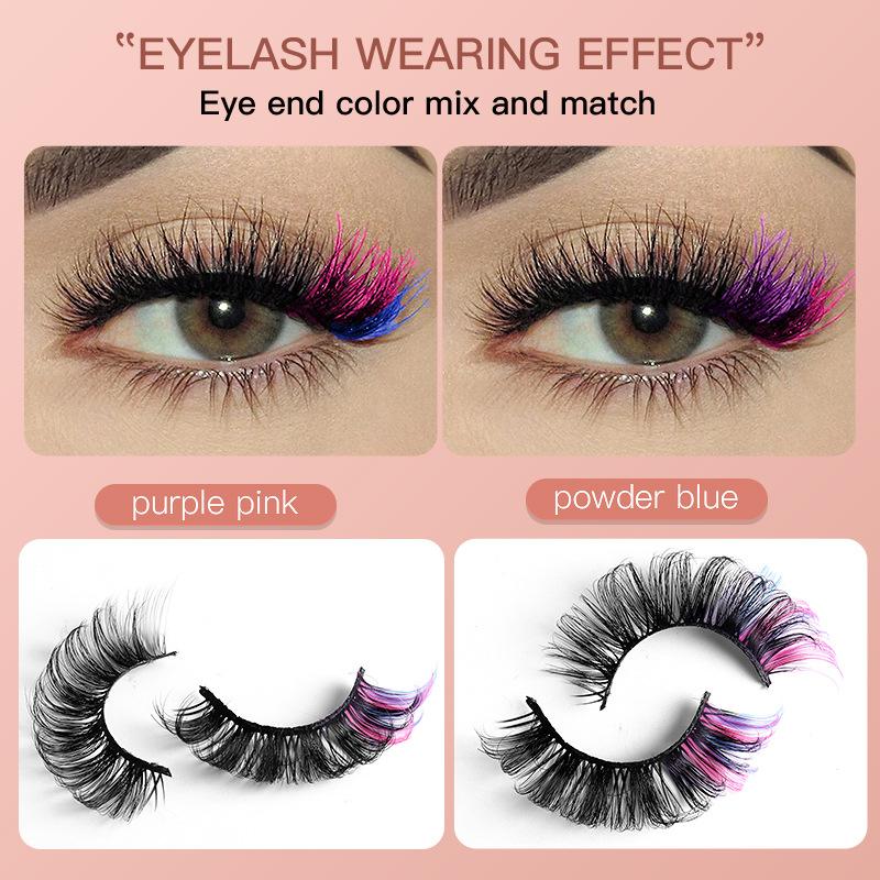 7 paires de faux cils colorés  - Eyelash Extension Volume avis et prix